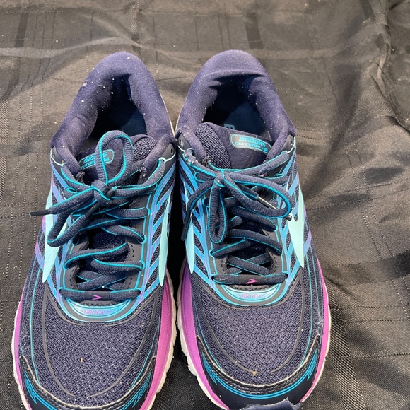 BROOKS Glycerin 15 Super DNA RUNNING SHOES Navy Blue Purple Women's Sz 7.5 - Picture 2 of 7